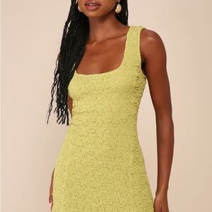 NWT Lulu's Crinkle Green Dress